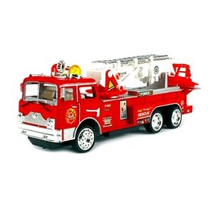 POWER FIRE DEPT. RESCUE BATTERY OPERATED BUMP AND GO TOY TRUCK W/ SOUND, 360°